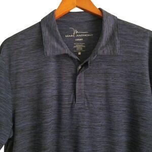 Marc Anthony Golf Polo Shirt L Luxury Blue Cotton Short Sleeve Men's Size Large
